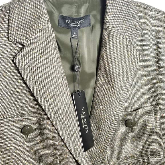 NWT Talbots Grace Fit Tweed Buttoned Blazer Jacket - Picture 3 of 8